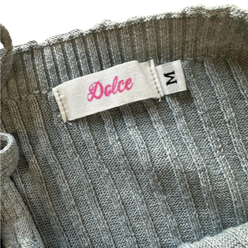 Gray Ribbed Knit Tank Top - Picture 3 of 3